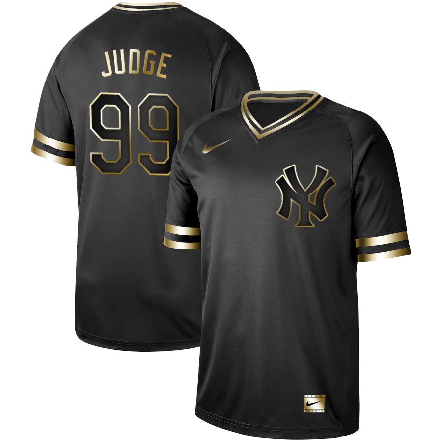 Men New York Yankees #99 Judge Nike Black Gold MLB Jerseys